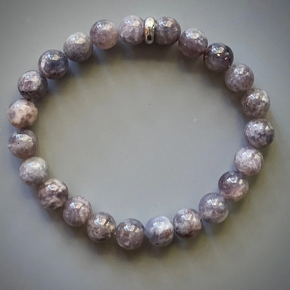 Blue Iolite Handcrafted Bead Bracelet - Picture 1 of 6